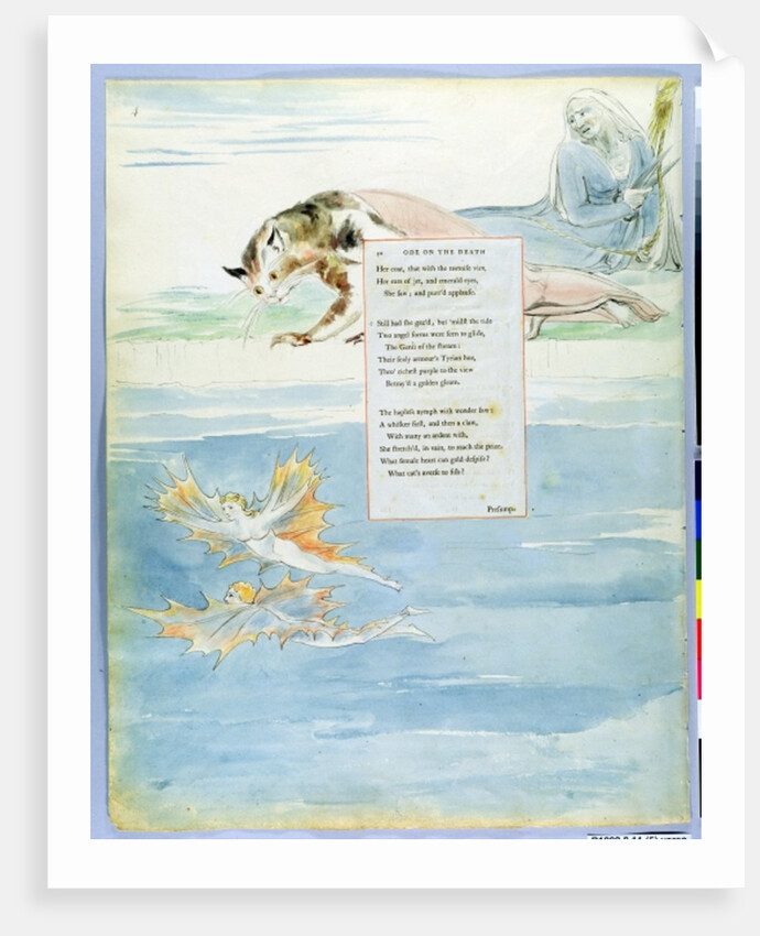 Design 10 for 'Ode on the Death of a Favourite Cat' by William Blake