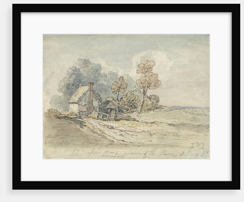 A Thatched Cottage and Trees at the Turn of a Country Road by James Ward