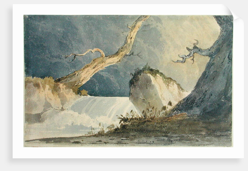 Waterfall in a Desolate Landscape by John Sell Cotman