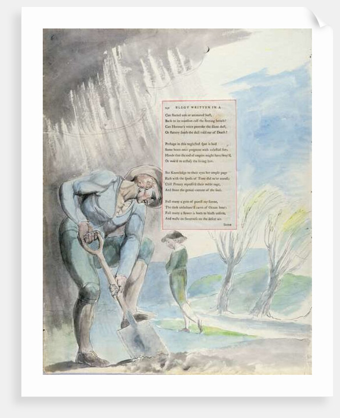 Elegy written in a Counrty Church-Yard, design 110 from 'The Poems of Thomas Gray', 1797-1798 by William Blake