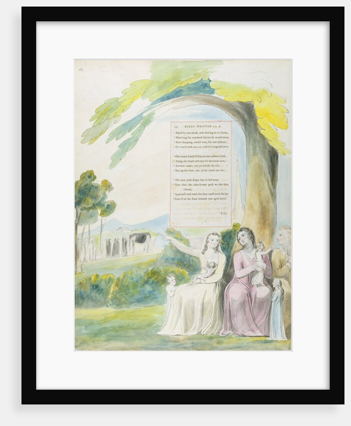 Elegy written in a Country Church-Yard, design 114 from 'The Poems of Thomas Gray', 1797-98 by William Blake