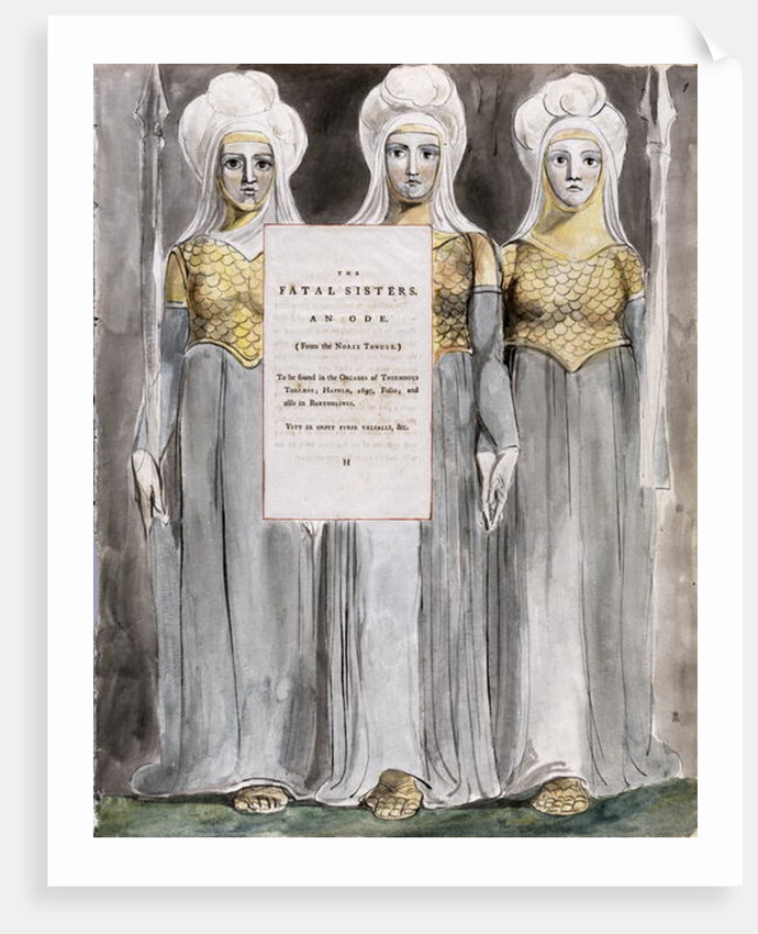 The Fatal Sisters, design 67 from 'The Poems of Thomas Gray', 1797-98 by William Blake