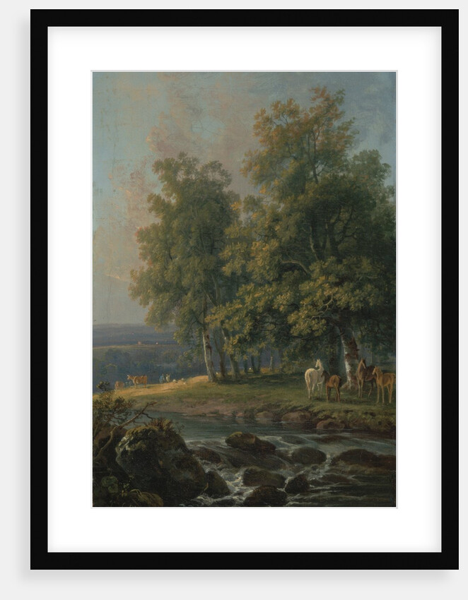 Horses and Cattle by a River, 1777 by George the Elder Barret