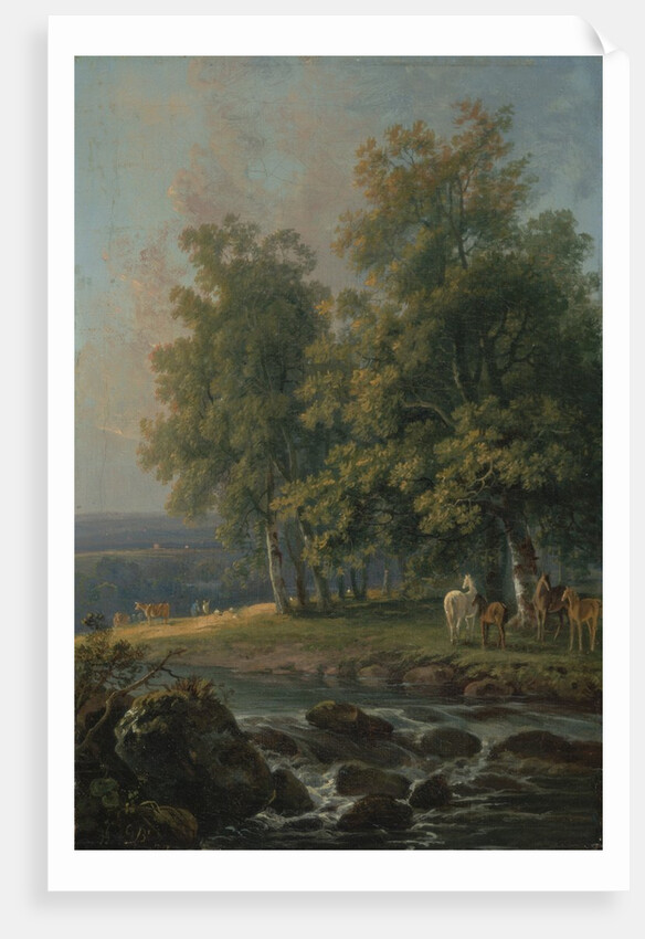 Horses and Cattle by a River, 1777 by George the Elder Barret