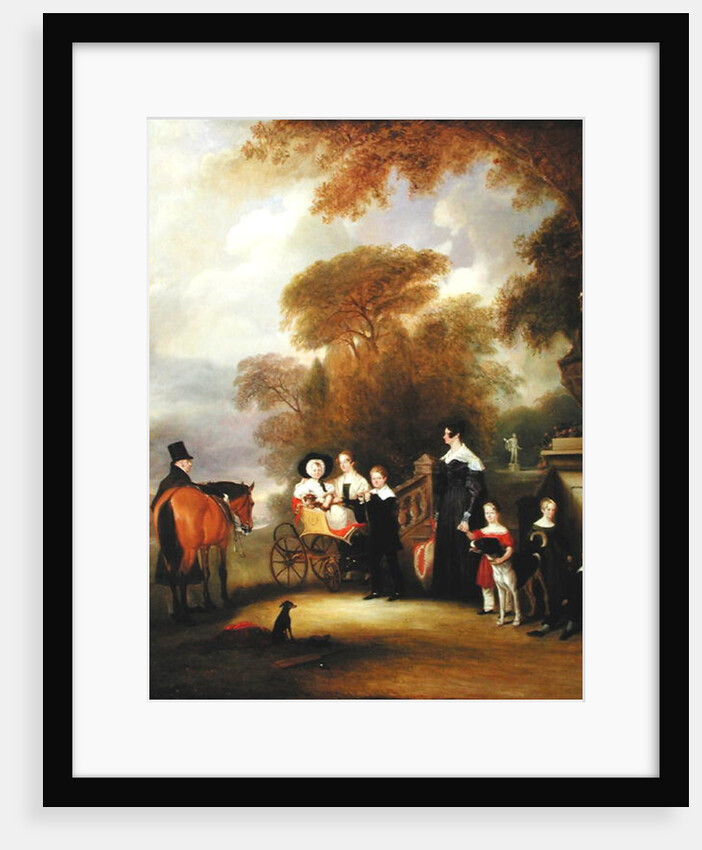 The Rev and Mrs Henry Palmer with their six younger children at Withcote Hall, Near Oakham, Leicestershire, 1838 by John E. Ferneley