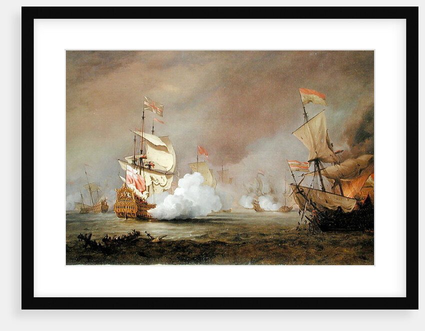 Sea Battle of the Anglo-Dutch Wars, c.1700 by Willem van de the Younger Velde