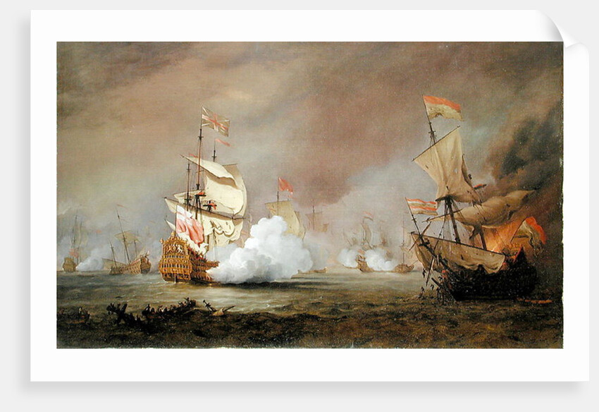 Sea Battle of the Anglo-Dutch Wars, c.1700 by Willem van de the Younger Velde