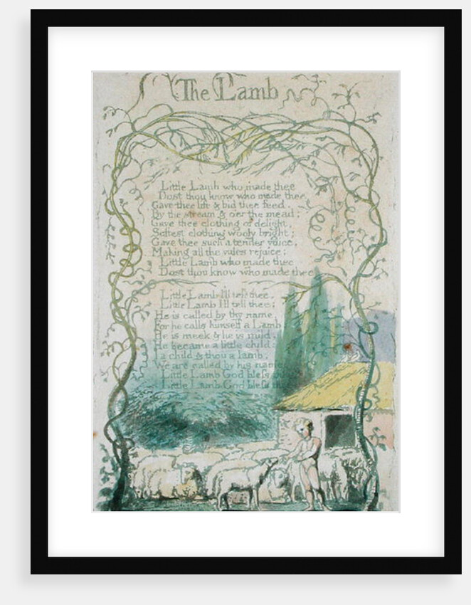 The Lamb, plate 17 from 'Songs of Innocence,' 1789 by William Blake