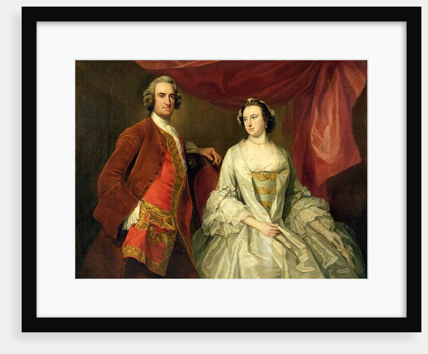 A Man and a Woman, possibly of the Missing Family, of Little Park House, Wickham, Hampshire, 1747 by George Knapton
