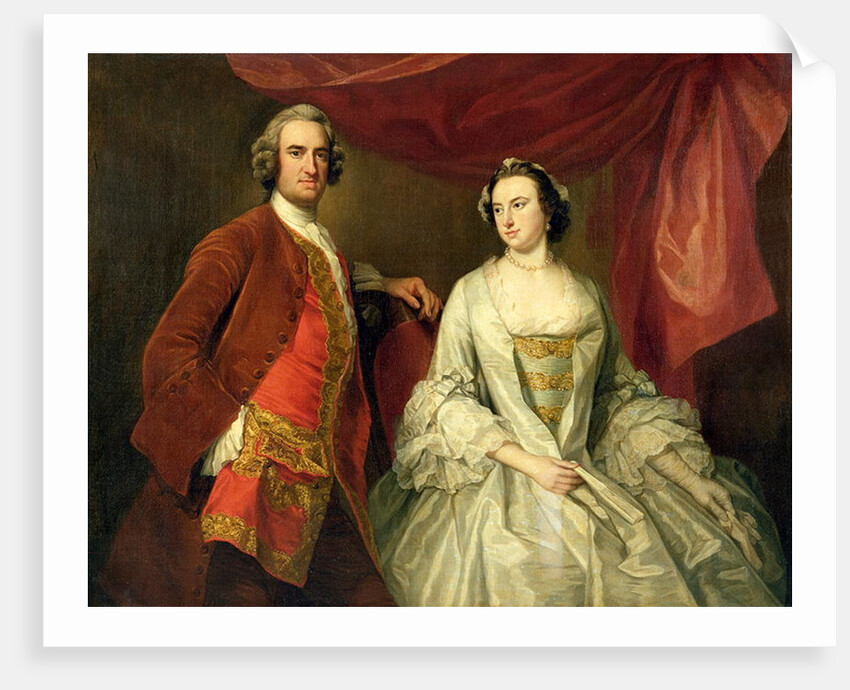 A Man and a Woman, possibly of the Missing Family, of Little Park House, Wickham, Hampshire, 1747 by George Knapton