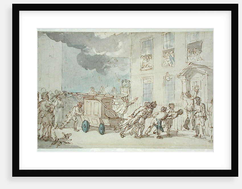 The Arrival of the Fire Engine by Thomas Rowlandson