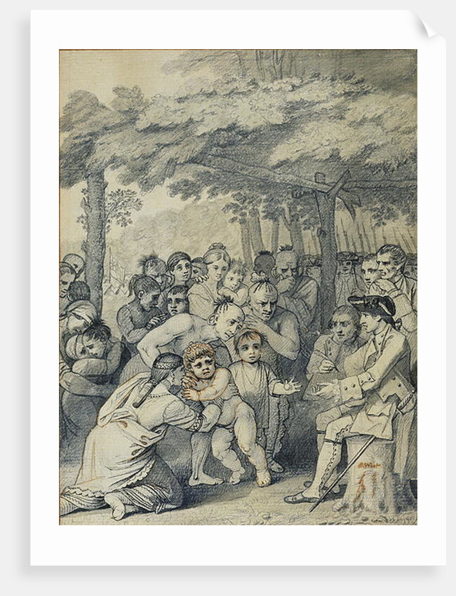 The Indians Delivering up the English Captives to Colonel Bouquet near his camp at the folks of Muskingum, North America in November 1764, c.1769 by Benjamin West