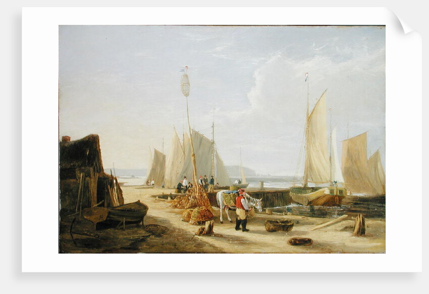 A Harbour Scene in the Isle of Wight, looking towards the Needles, 1824 by George Vincent
