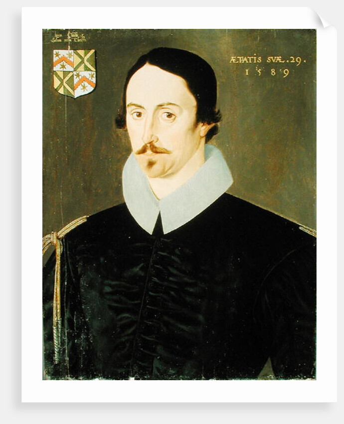 An Unknown Man, Aged 29, Possibly of the Kempe Family, 1589 by English School