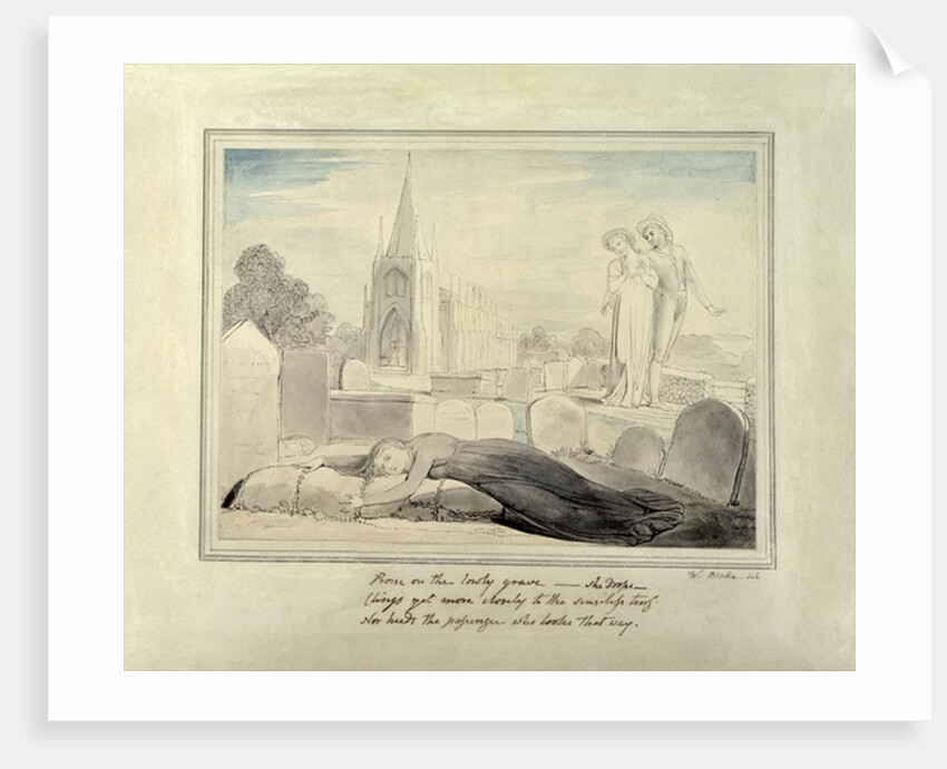 The Widow Embracing her Husband's Grave by William Blake