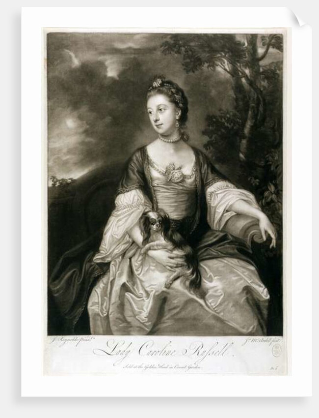 Lady Caroline Russell, engraved by James McArdell by Joshua (after) Reynolds