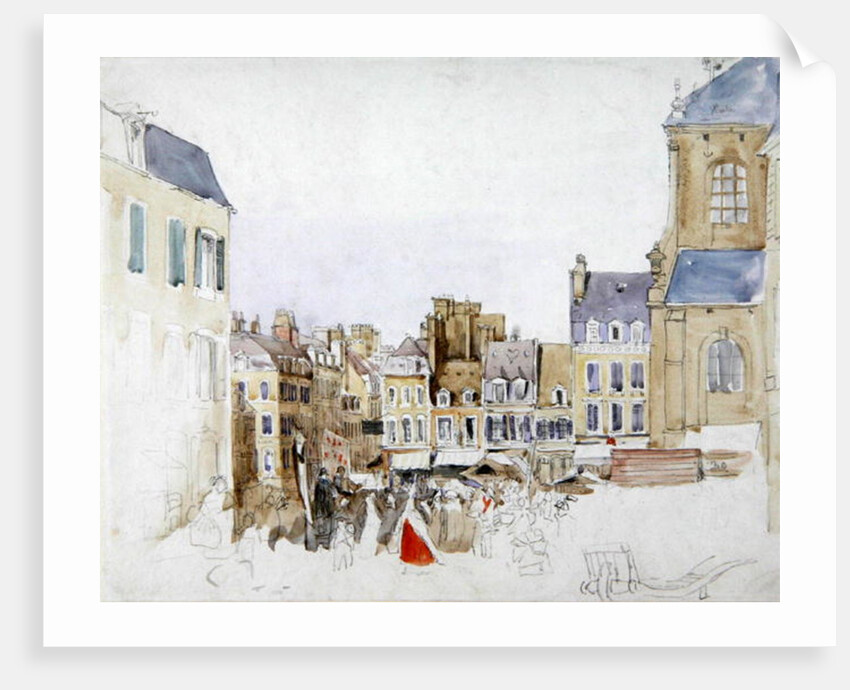 A French Market Place, c.1829 by David Cox