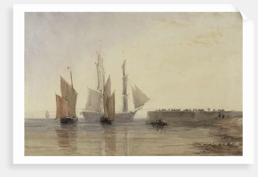 Entrance to Calais Harbour, 1829 by David Cox