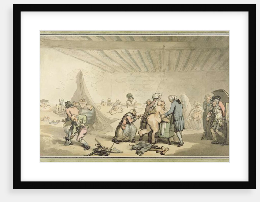 Dr Graham's Cold Earth and Warm Mud Bathing Establishment at 26 Fleet Street, London by Thomas Rowlandson