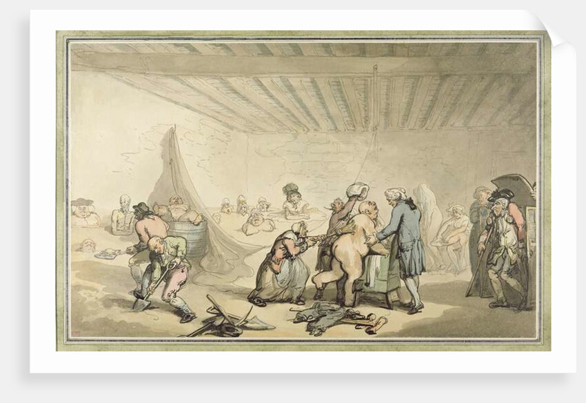 Dr Graham's Cold Earth and Warm Mud Bathing Establishment at 26 Fleet Street, London by Thomas Rowlandson