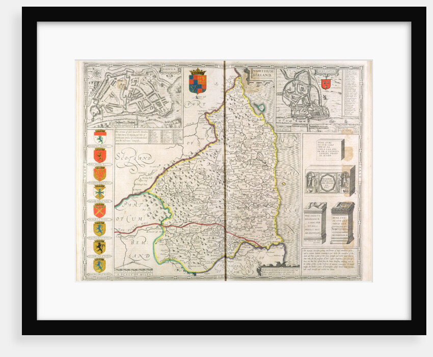 Map of Northumberland by John Speed