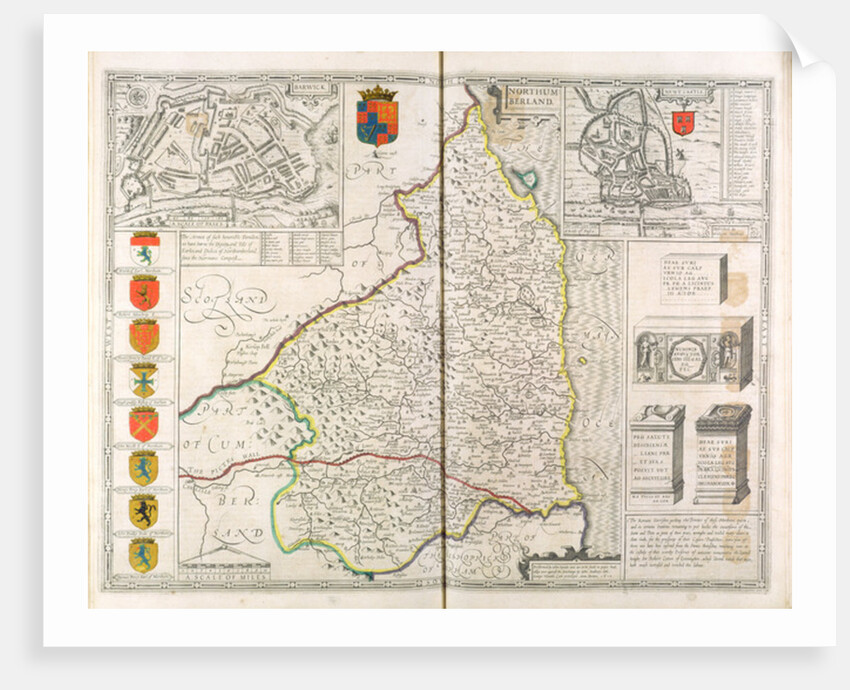 Map of Northumberland by John Speed
