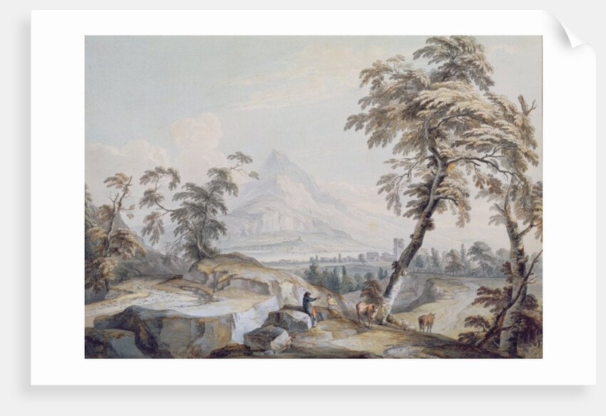 Italianate Landscape with Travellers, no.1 by Paul Sandby