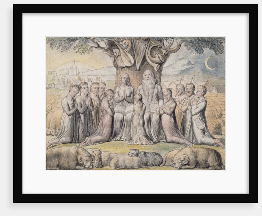 Illustrations from the Book of Job, pl.2: Job and his Family, after William Blake by James Thomas Linnell