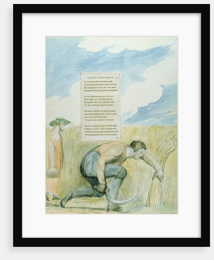 Elegy written in a Country Church-yard, design 109 from 'The Poems of Thomas Gray', 1797-98 by William Blake