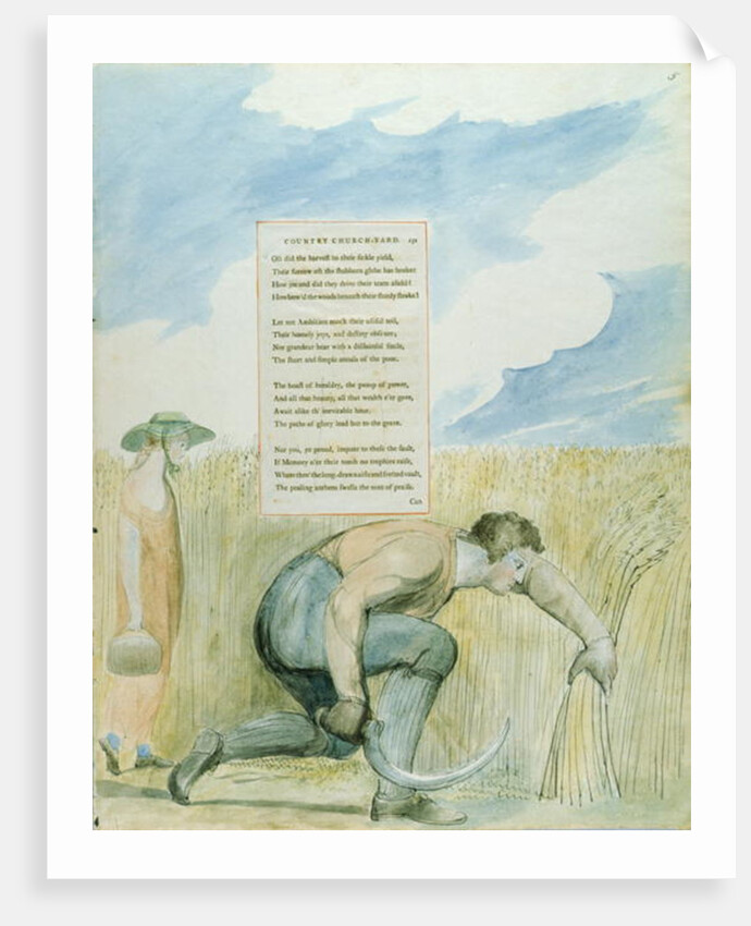 Elegy written in a Country Church-yard, design 109 from 'The Poems of Thomas Gray', 1797-98 by William Blake