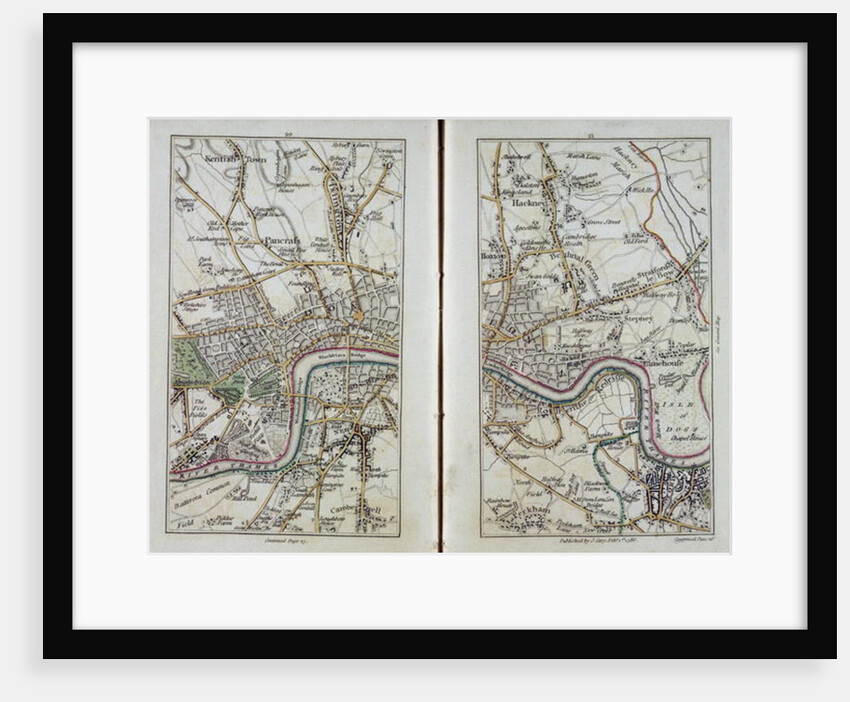Map of East London, plates 20-21 by John Cary