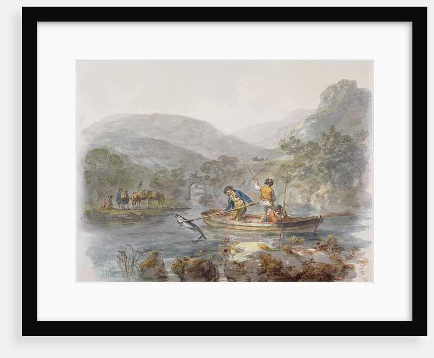 Salmon Spearing by Julius Caesar Ibbetson