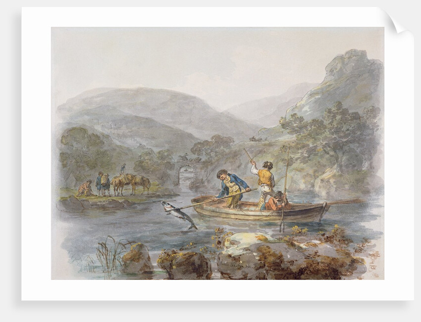 Salmon Spearing by Julius Caesar Ibbetson