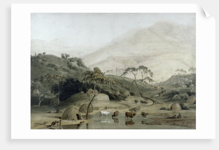 A Kaffir Village, c.1801 by Samuel Daniell