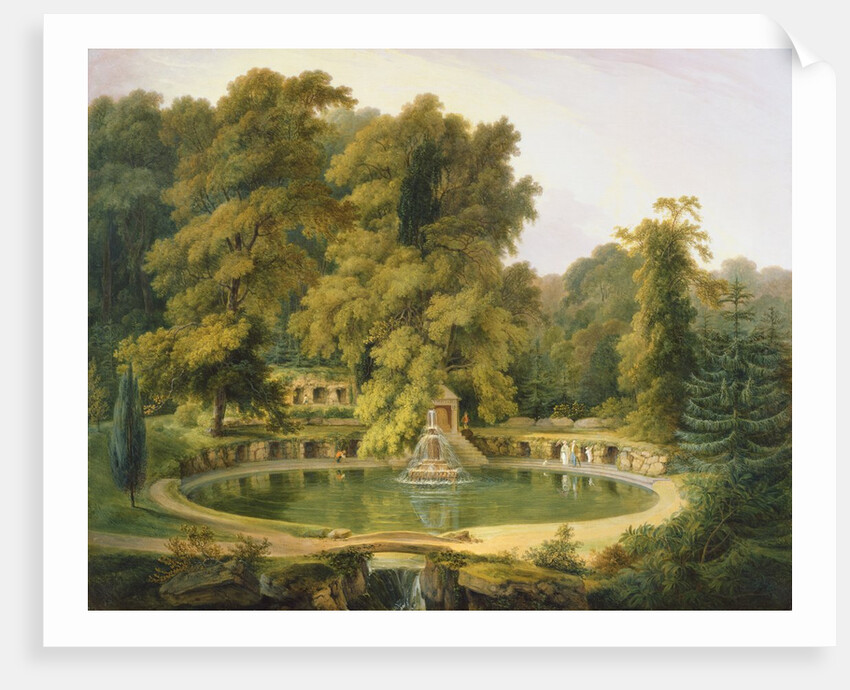 Temple, Fountain and Cave in Sezincote Park, 1819 by Thomas Daniell