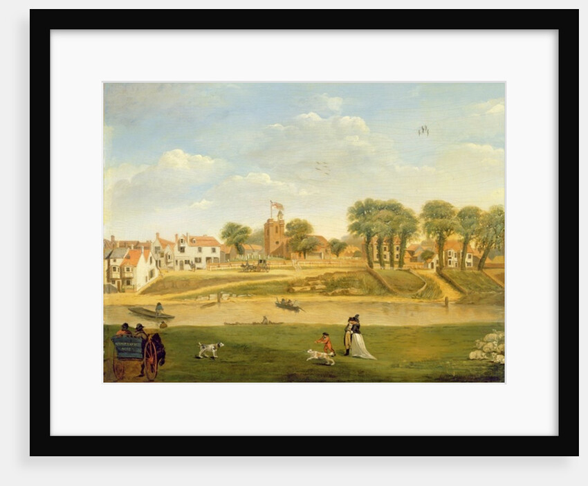 The Old Parish Church and Village, Hampton-on-Thames, Middlesex by English School