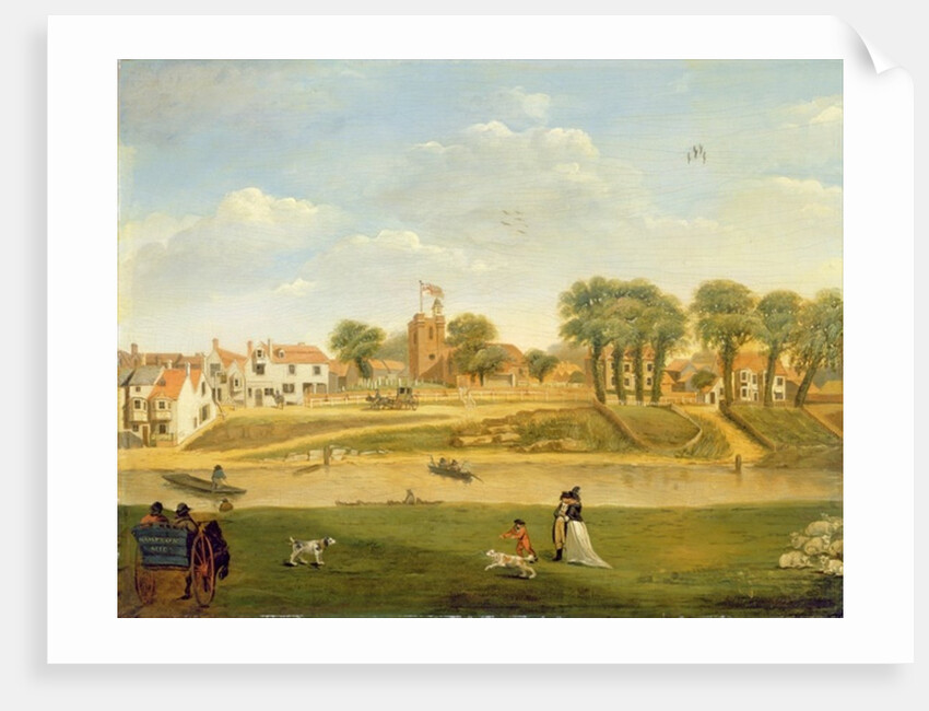 The Old Parish Church and Village, Hampton-on-Thames, Middlesex by English School