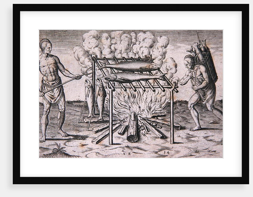 Cooking Fish, plate XIII by Theodor de Bry