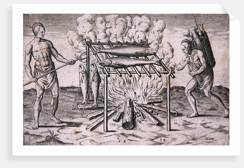 Cooking Fish, plate XIII by Theodor de Bry