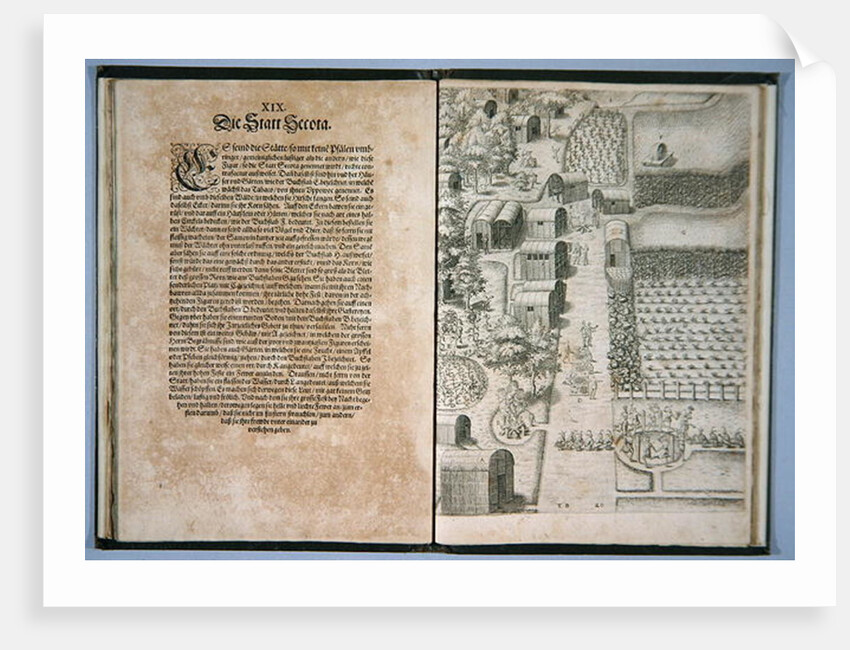 Page XIX with Secota Village by Theodor de Bry