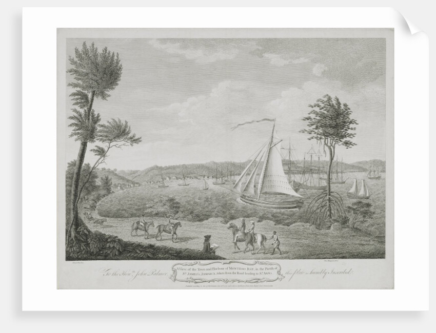 A View of the Town and Harbour of Montego Bay, in the Parish of St. James, Jamaica, taken from the Road leading to St. Ann's by English School