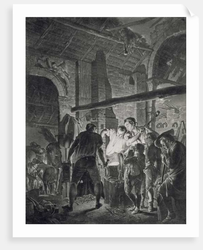 The Blacksmith's Shop, engraved by Richard Earlom, 1771 by Joseph Wright of Derby