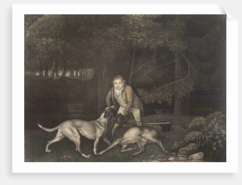 Freeman, Keeper to the Earl of Clarendon, with a hound and a wounded doe, 1804 by George Stubbs