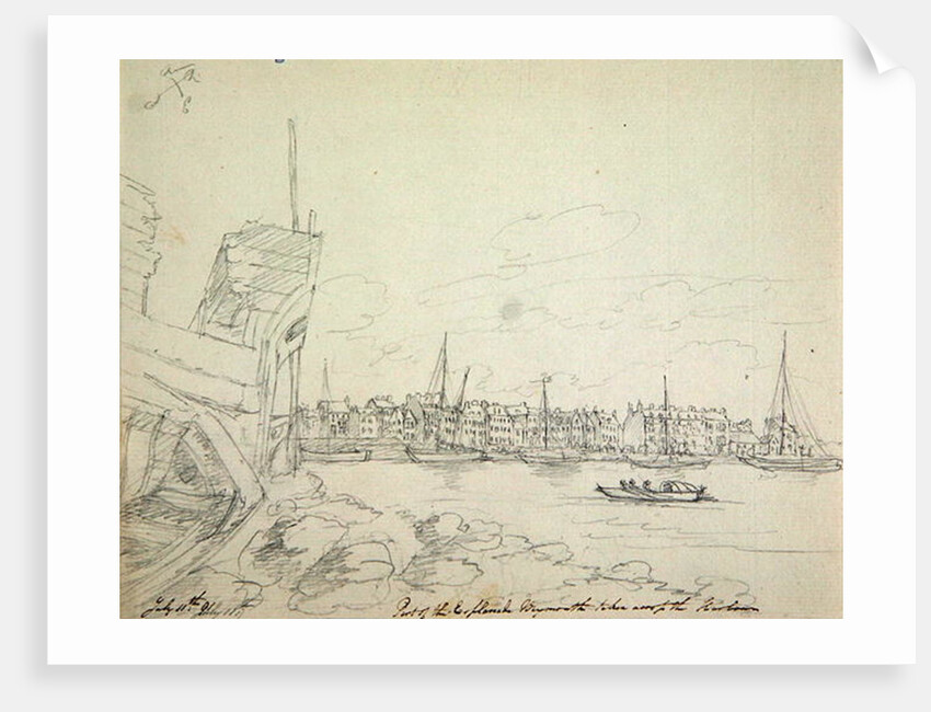 Part of the Esplanade at Plymouth taken across the harbour, 1791 by James Moore