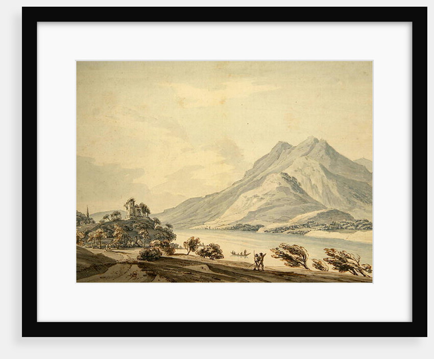 Mountain of Rigi and the Ancient Castle of Hapsbourg on the Lake of Lucerne by Thomas Sunderland