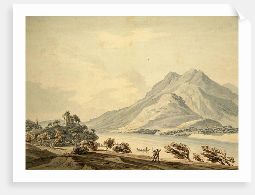 Mountain of Rigi and the Ancient Castle of Hapsbourg on the Lake of Lucerne by Thomas Sunderland
