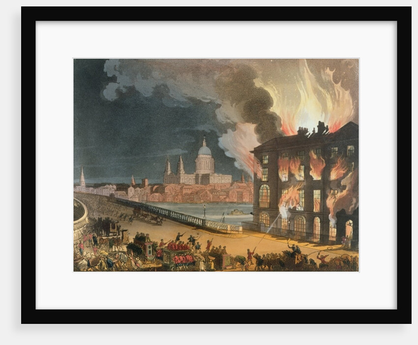 Fire in London by T. & Pugin A.C. (1762-1832) (after) Rowlandson