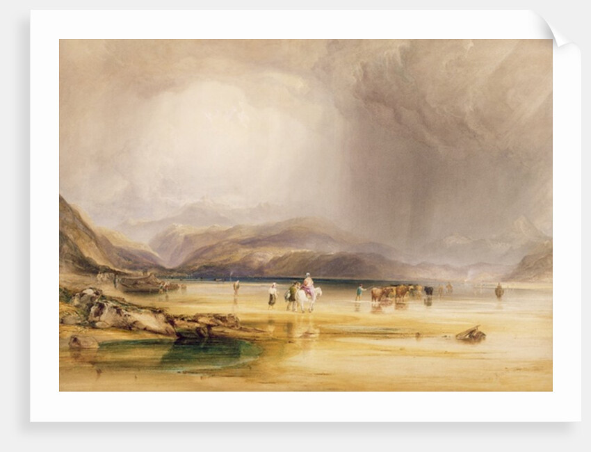 View from Snowdon from Sands of Traeth Mawe, taken at the Ford between Pont Aberglaslyn and Tremadoc, 1834 by Anthony Vandyke Copley Fielding