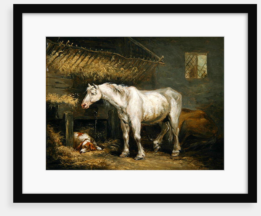 Old horses with a dog in a stable, c.1791 by George Morland
