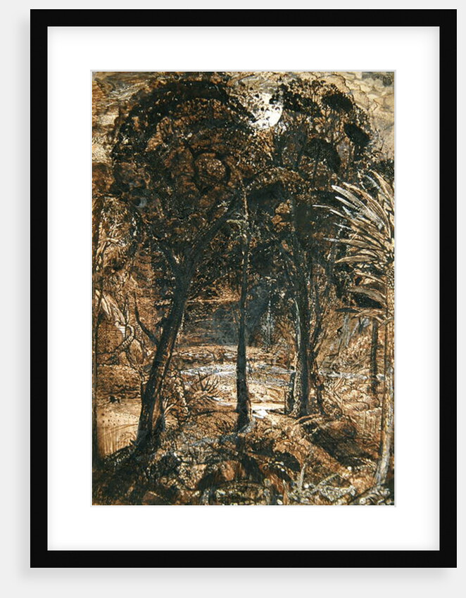 A moonlit scene with a winding river, 1827 by Samuel Palmer